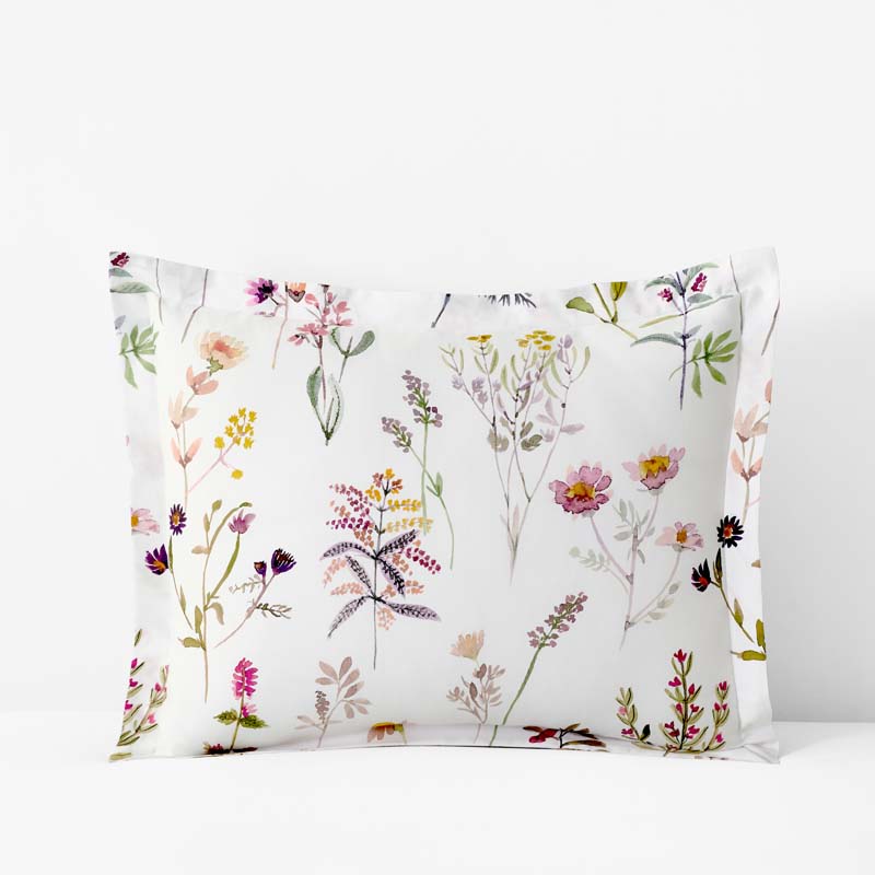 Blooming Garden Classic Smooth Sateen Sham - White Multi, King