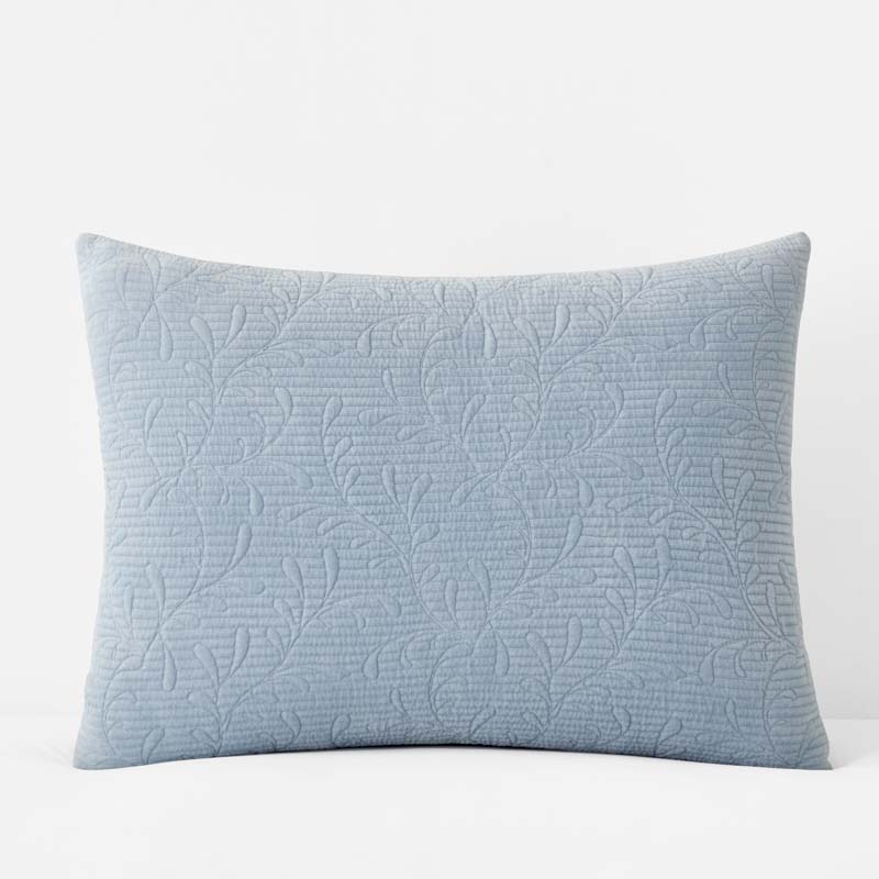 Tinsley Leaf Quilted Sham - Blue, Standard