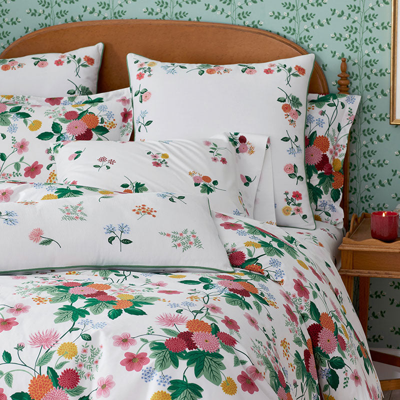 Dahlia Decorative Square Pillow Cover - White Multi, 26 in. x 26 in.