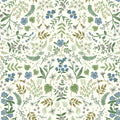Wildwood Traditional Wallpaper - Blue & Green, Roll