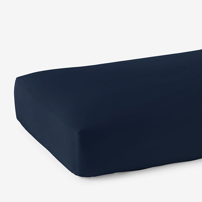 Premium Smooth Supima® Cotton Wrinkle-Free Sateen Fitted Bed Sheet - Navy, Deep Pocket Cal. King