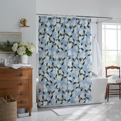Hydrangea Classic Cool Cotton Percale Shower Curtain - Powder Blue
