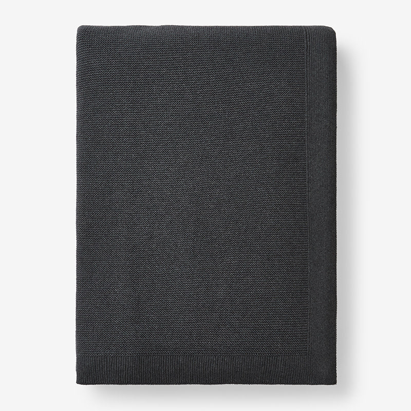 Classic All Season Breathable Cotton Knit Blanket - Dark Gray, Twin/Twin XL