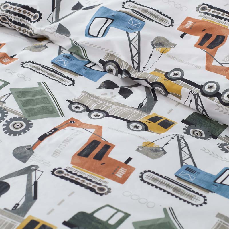 Construction Builders Classic Cool Organic Cotton Percale Sham - White Multi, Standard
