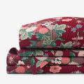 Dahlia Classic Cool Cotton Percale Bed Sheet Set - Dark Red, Full