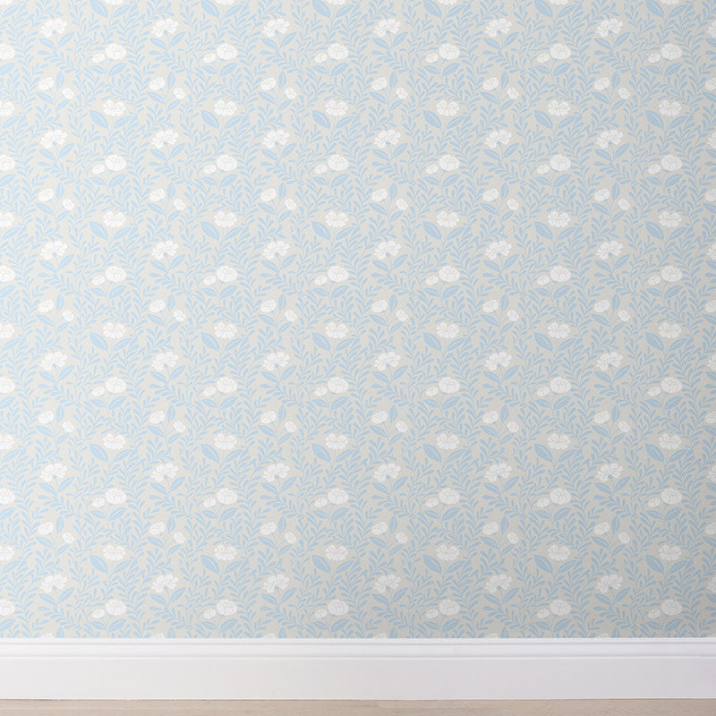 Ava Removable Wallpaper - Vine Blue, Panel