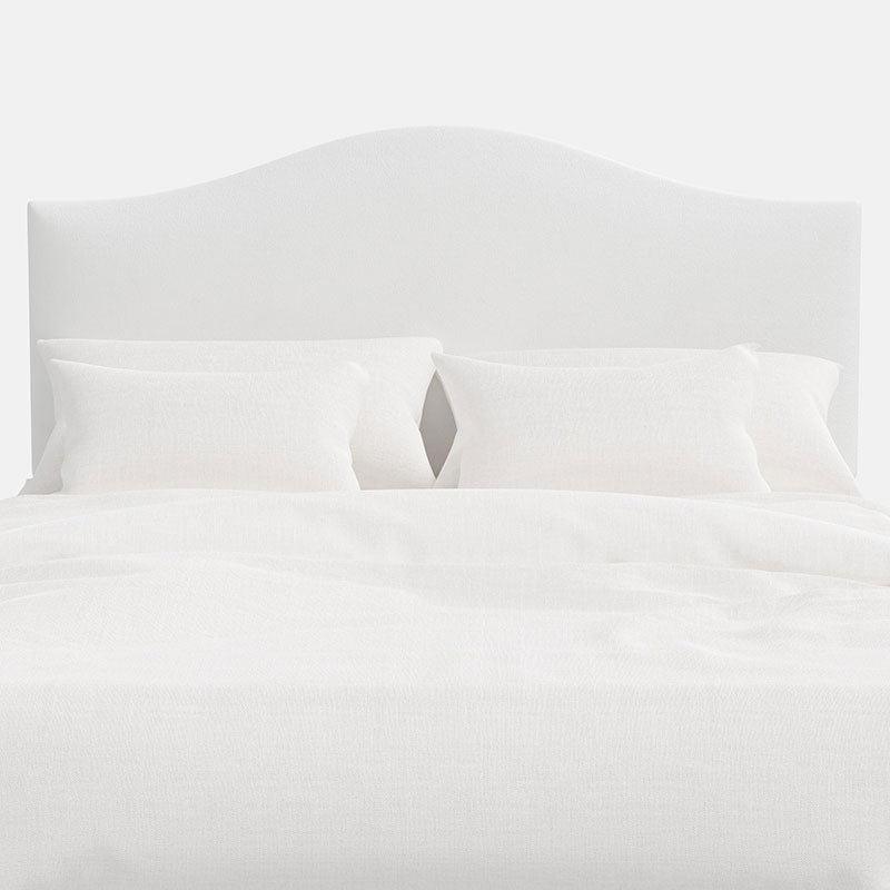 Saddle Velvet Headboard - White, Twin