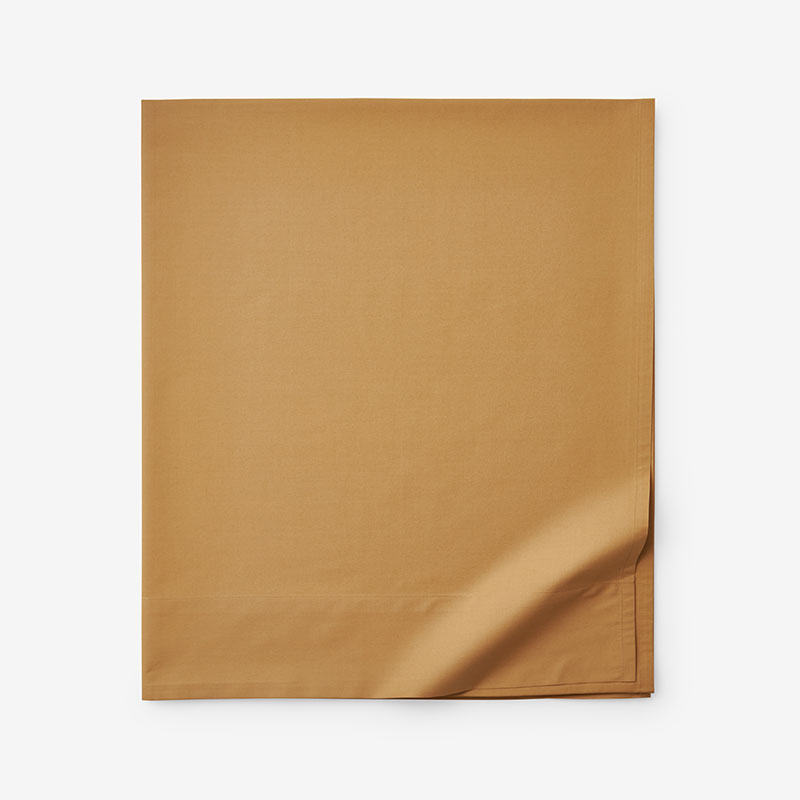 Classic Cool Cotton Percale Flat Bed Sheet - Amber, Full