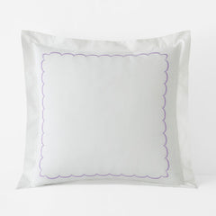 Scallop Embroidered Premium Cool Egyptian Percale Sham - Lavender, Euro