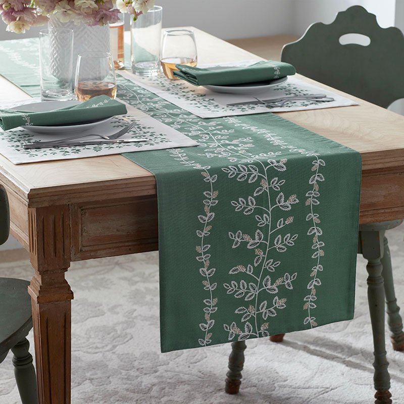 Climbing Vines Table Runner - Green, 16 in. x 108 in.