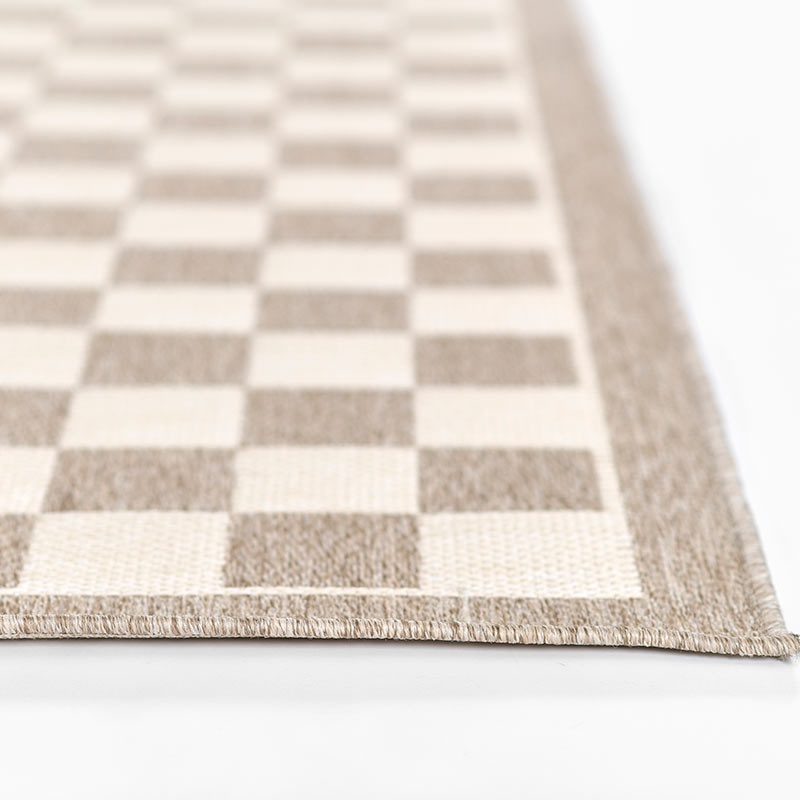 Checkered Outdoor Rug -  Gray, 8' x 10'
