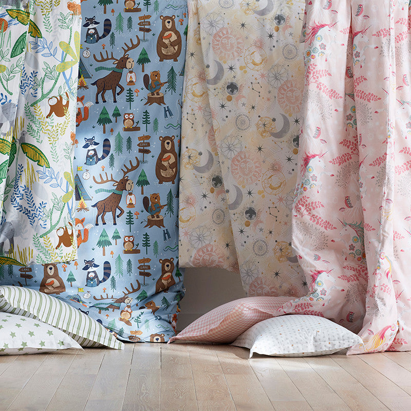 Animal Campers Classic Cool Organic Cotton Percale Sham - Blue Multi, Standard