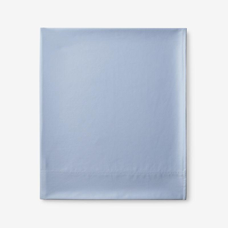 Premium Smooth Supima® Cotton Wrinkle-Free Sateen Flat Bed Sheet - Blue Shadow, Twin/Twin XL