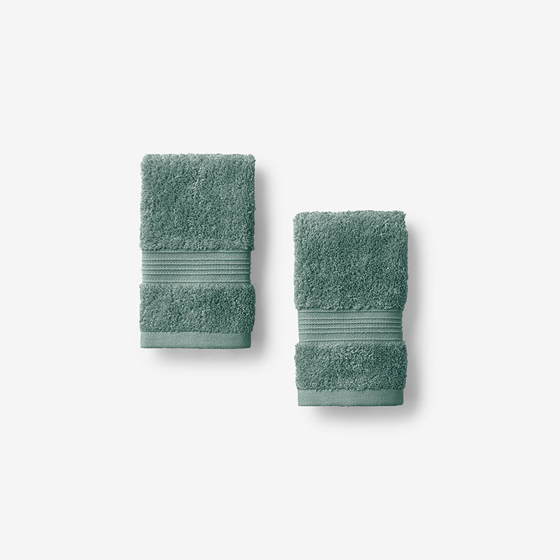 Regal Egyptian Cotton Washcloths, Set of 2 - Jade Green