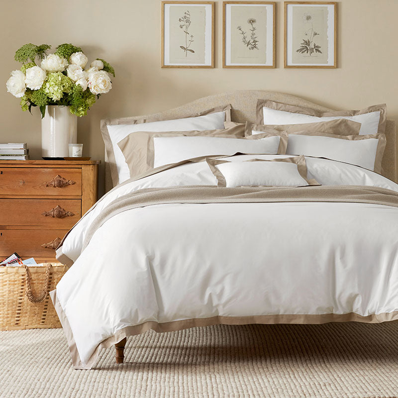 Solid Border Classic Cool Cotton Percale Sham - Cocoa, Euro