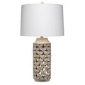 Antique White Washed Table Lamp - White