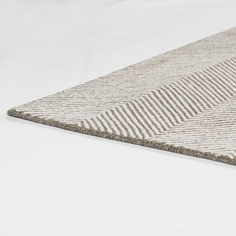 Herringbone Hand Tufted Wool Rug - Gray, 8' x 10'
