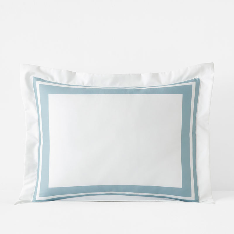 Double Border Premium Smooth Supima® Cotton Wrinkle-Free Sateen Sham - Cloud, King