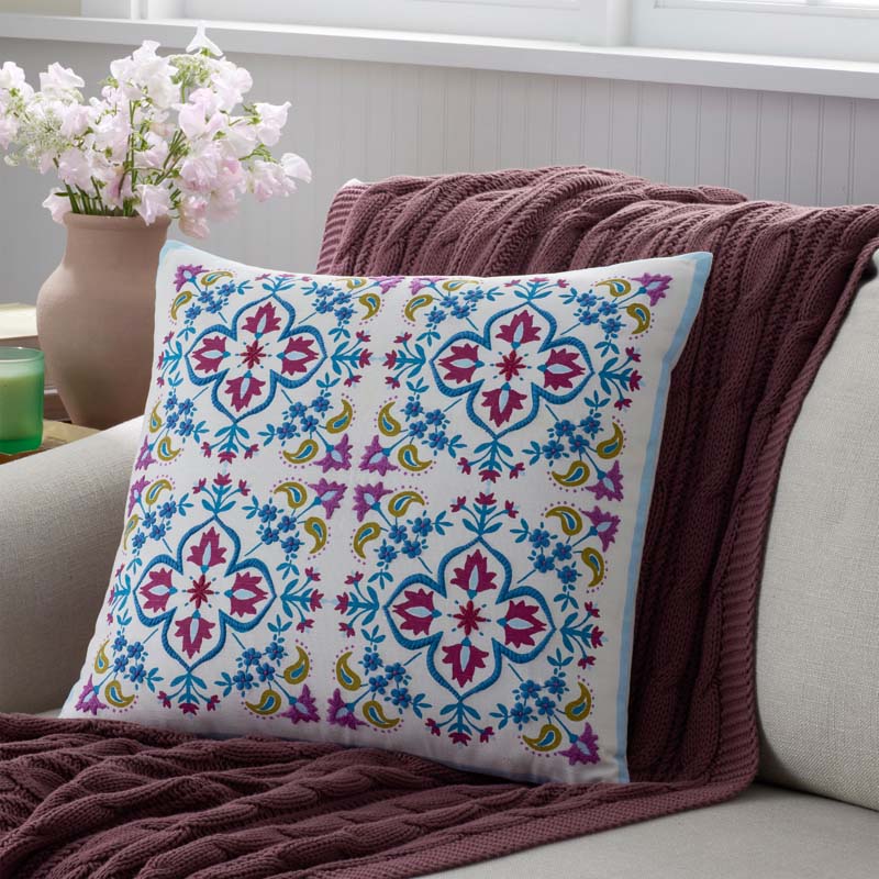 Idril Floral Decorative Square Pillow Cover - Multi