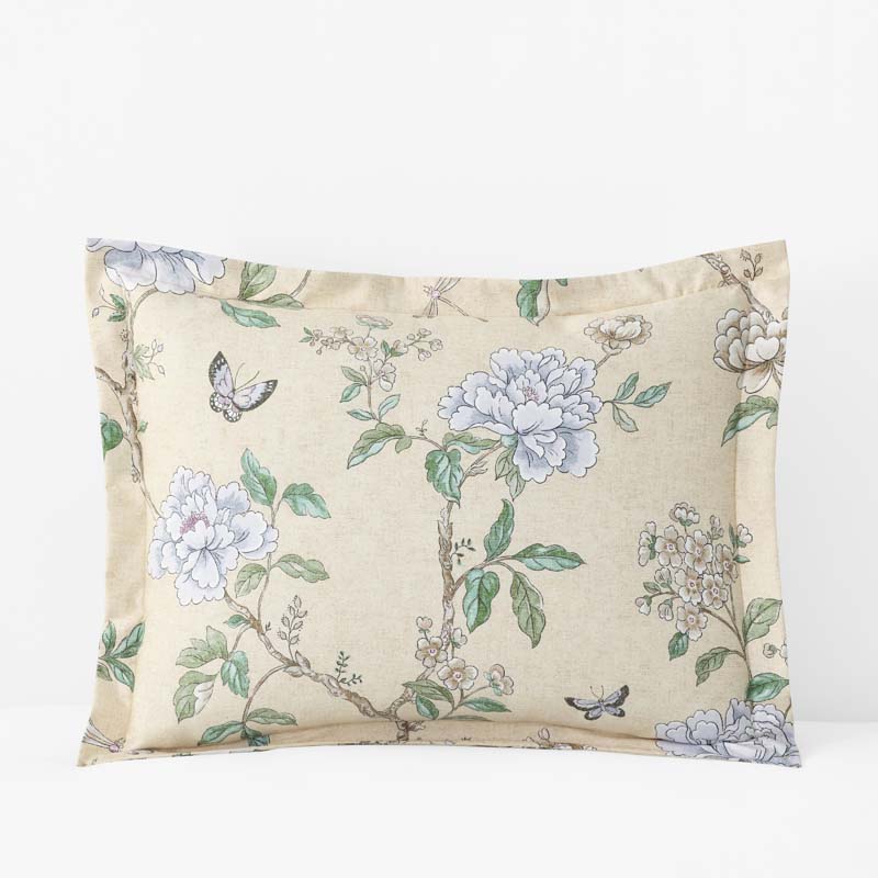 Peony Garden Premium Smooth Wrinkle-Free Sateen Sham - Beige Tan, King