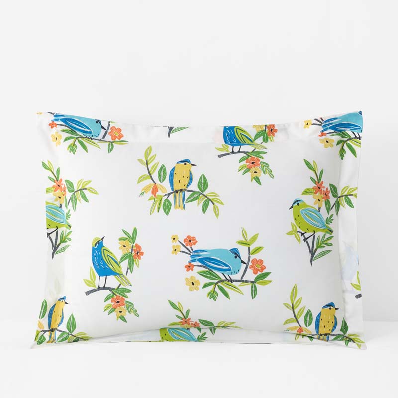 Summer Prints Classic Cool Cotton Percale Sham - Bird Days, King