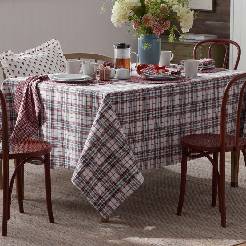 Classic Plaids Yarn-Dyed Tablecloth - Red Multi, 70 in. x 108 in.