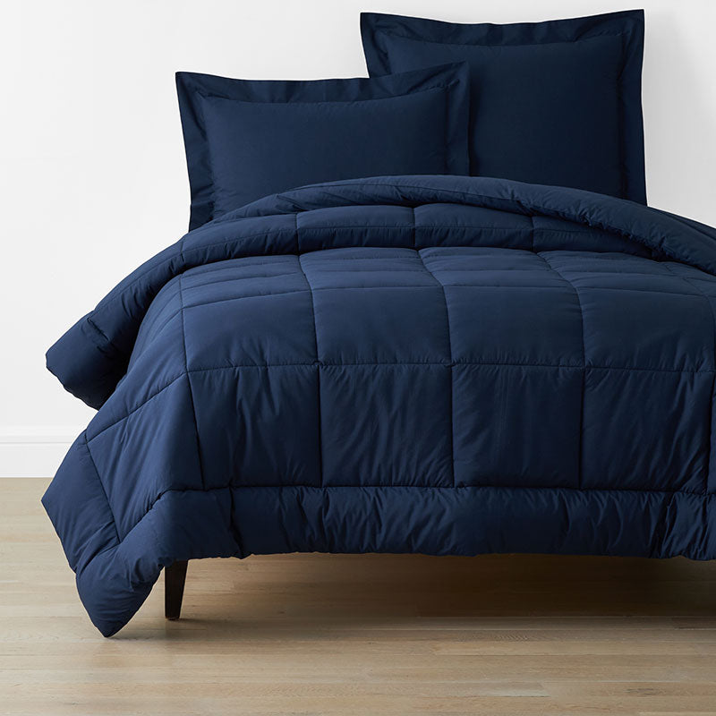 Classic Cool Cotton Percale Comforter - Navy, King/Cal King