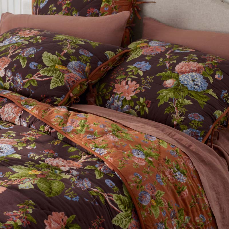 Veena Reversible Quilted Sham - Brown, Euro