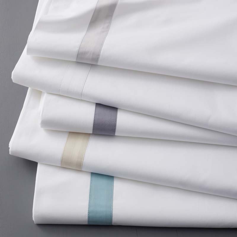 Contrast Border Premium Cool Supima® Cotton Percale Bed Sheet Set - Oatmeal, Full