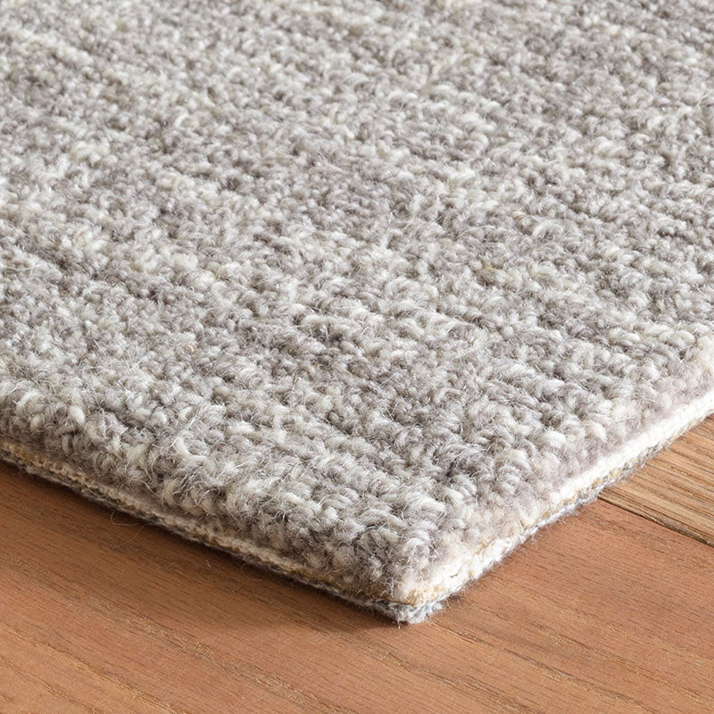 Crosshatch Hand Hooked Wool Rug -  Gray, 5' x 8'