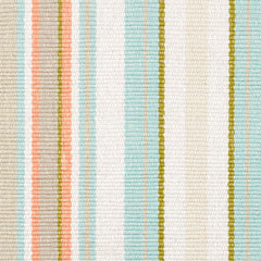 Daphne Stripe Handwoven Cotton Rug - Sky, 2' x 8'