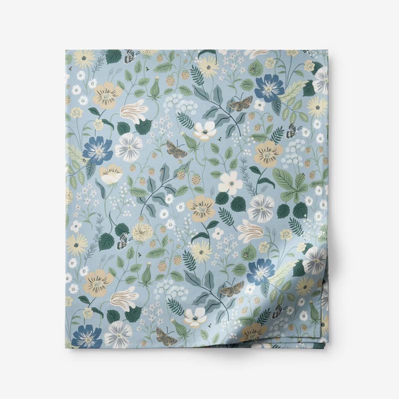 Strawberry Fields Classic Cool Cotton Percale Flat Bed Sheet - Slate, King/Cal. King