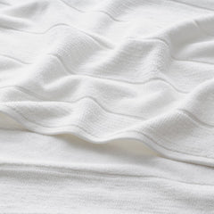 Textured Stripe Bath Sheet - White
