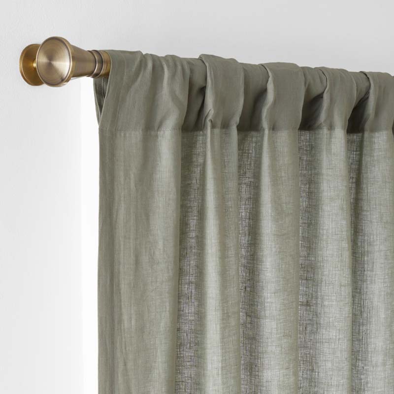 Linen Blackout Window Curtain - Moss, 96 in.