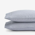 Classic Stripes and Plaids Cool Yarn-Dyed Cotton Percale Pillowcase Set - Stripe White/Blue, King