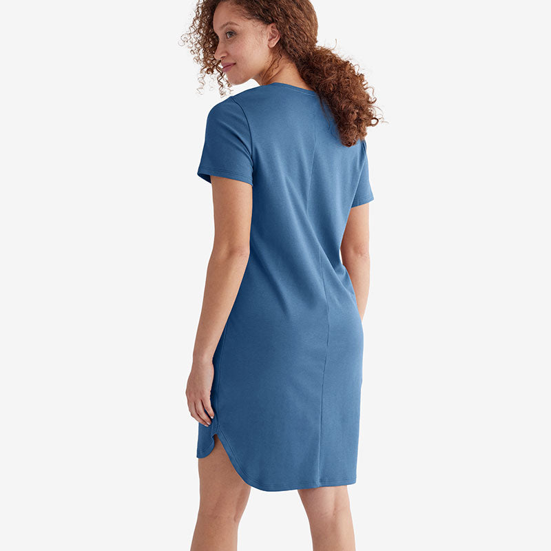 Pima Cotton Nightgown - Blue Denim, S