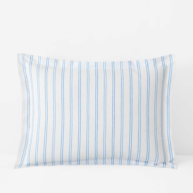 Blossoms and Stripes Classic Cool Cotton Percale Sham - Squiggle Stripe, Standard