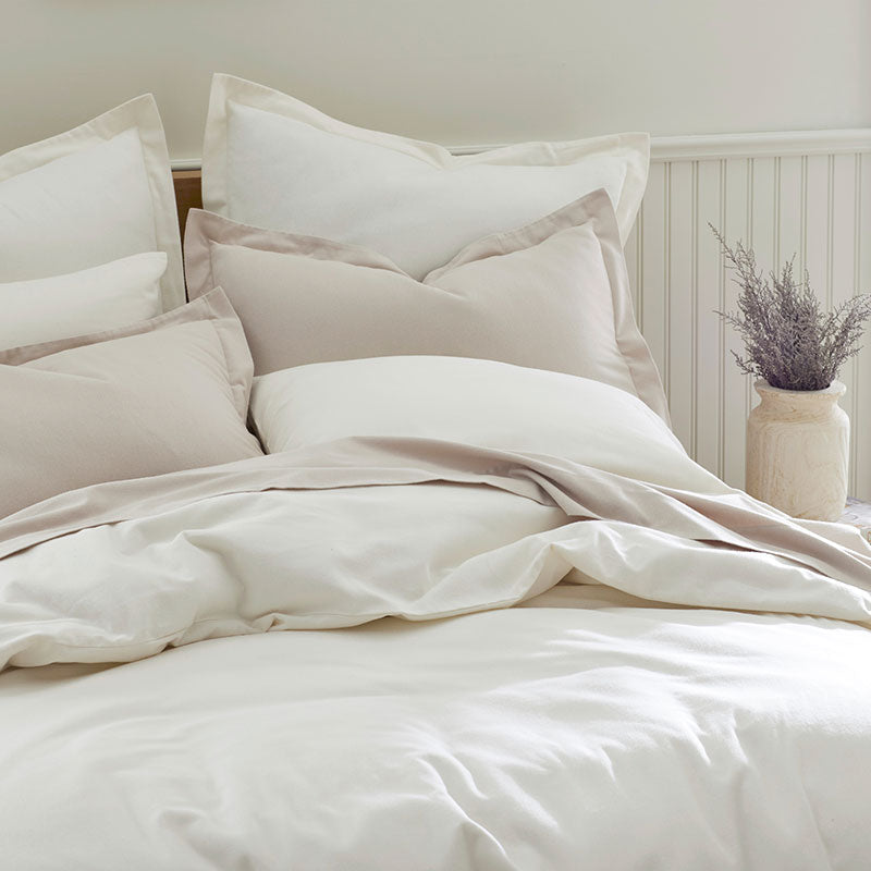 Classic Ultra-Cozy Cotton Velvet Flannel Bed Sheet Set - Ivory, Full