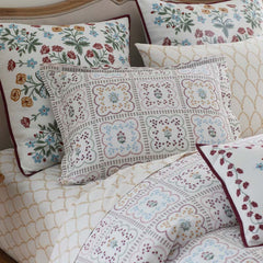 Lottie Classic Cool Cotton Percale Duvet Cover - Ivory Multi, Twin/Twin XL