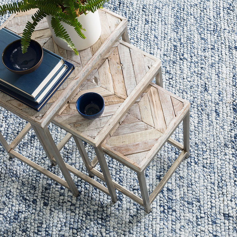 Chunky Handwoven Wool Rug - Navy, 3' x 5'