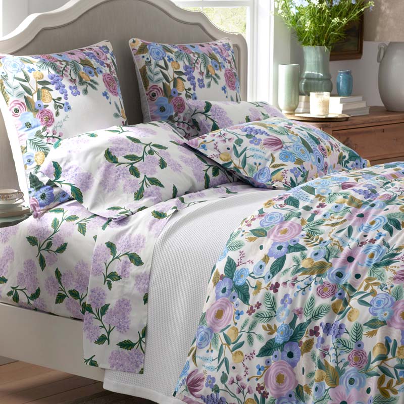 Garden Party Classic Cool Cotton Percale Duvet Cover - Lilac, King/Cal. King