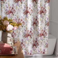 Nature's Bouquet Classic Smooth Sateen Shower Curtain - Cream Multi