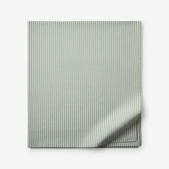 Tira Floral Classic Cool Cotton Percale Flat Bed Sheet - Stripe Green, King/Cal. King