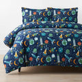 Planets and Rockets Classic Cool Organic Cotton Percale Duvet Cover Set - Navy Multi, Full
