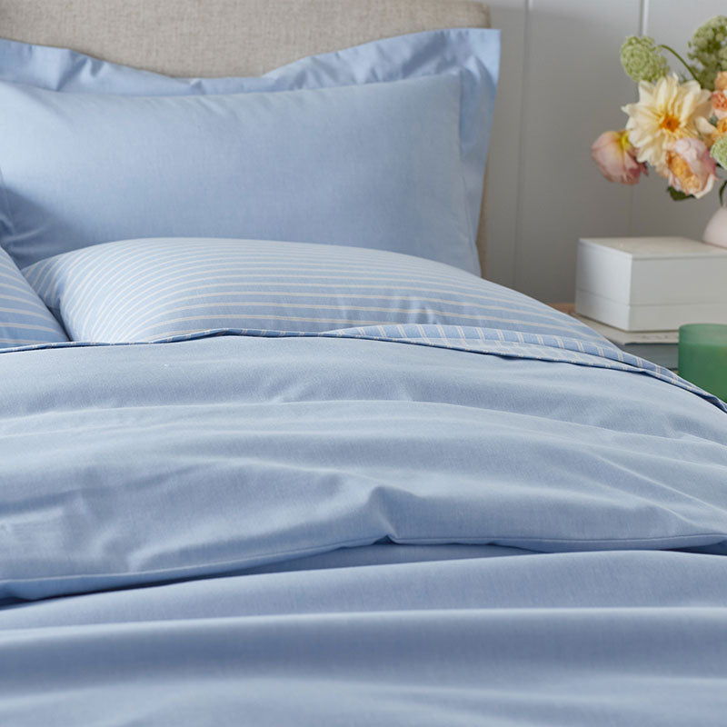 Classic Oxford Yarn-Dyed Solid Sham - Blue, Standard