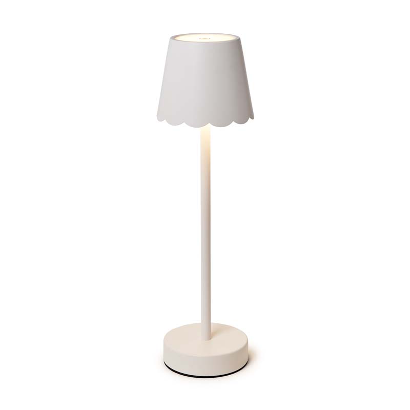 Scallop Cordless LED Table Lamp - White