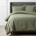 Classic Ultra-Cozy Cotton Velvet Flannel Solid Duvet Cover - Willow Green, Twin/Twin XL