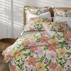 Whimsy Garden Classic Cool Cotton Percale Pillowcase Set - Multi, King