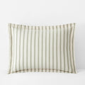 Tailored Stripes and Plaids Classic Cool Cotton Percale Sham - Narrow Stripe Moss Green, King