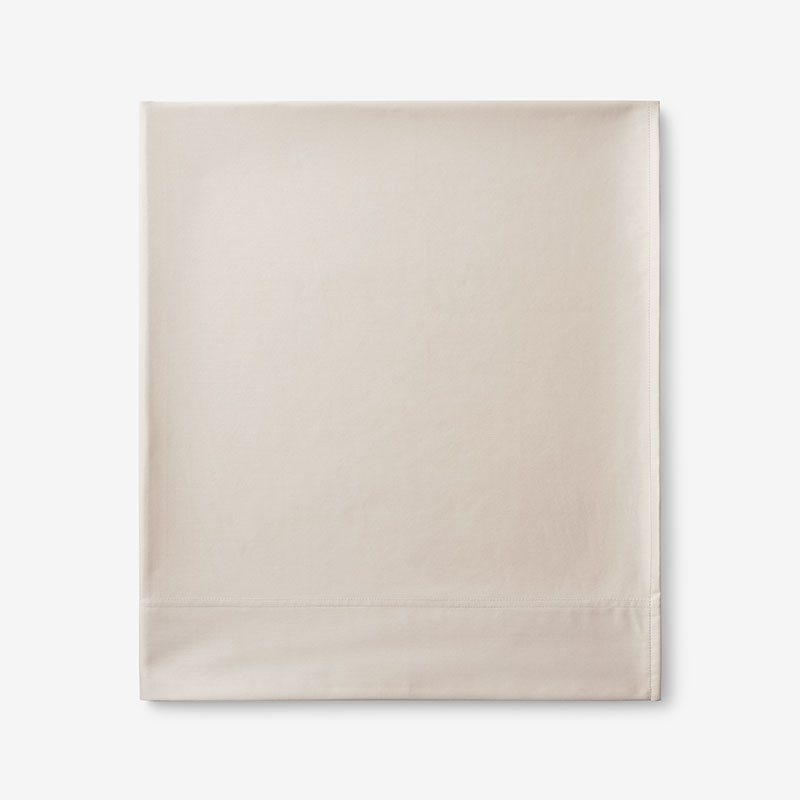 Premium Smooth Supima® Cotton Wrinkle-Free Sateen Flat Bed Sheet - Alabaster, King/Cal. King